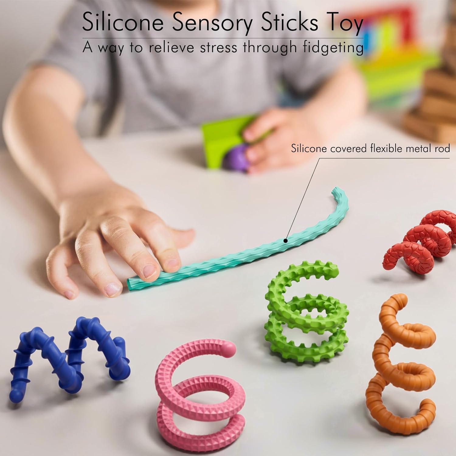 Thumbnail 1 de Sensory Fidget Sticks 6PCS for Stress Relief