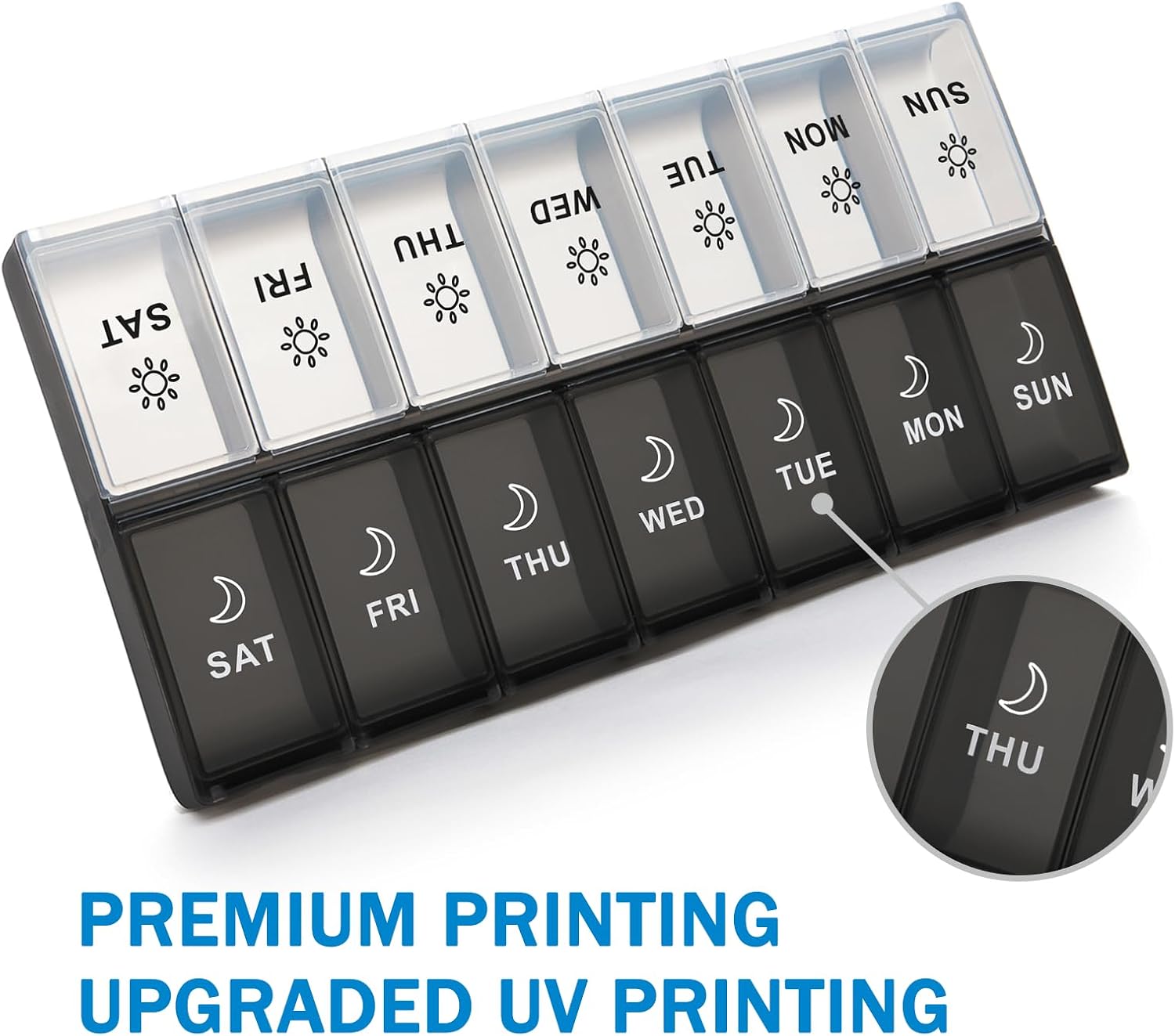Thumbnail 6 de Mossime Weekly Pill Box 7-Day: Large 14-Compartment AM/PM Pill Organiser