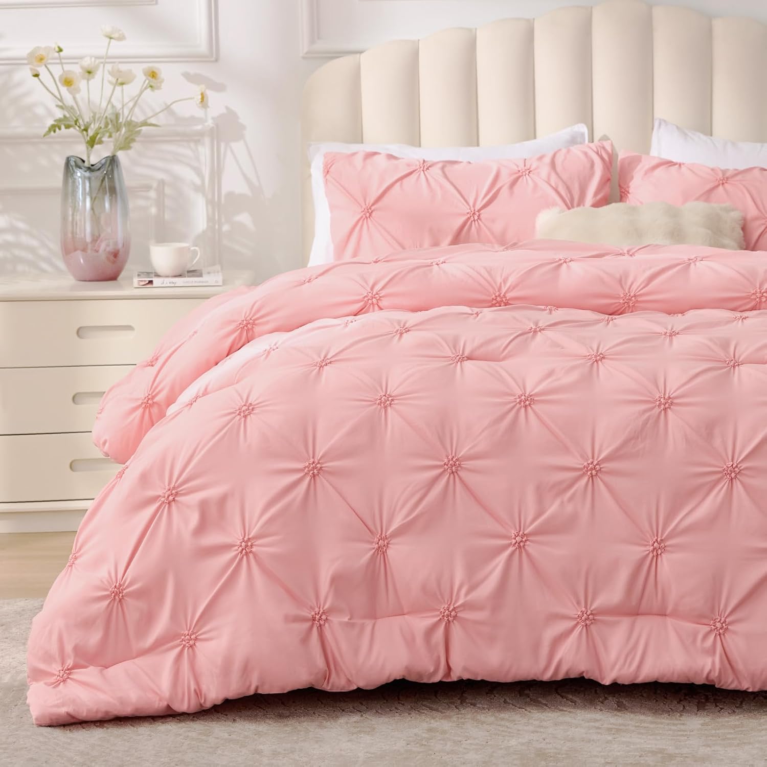 Detalle de BEDELITE Pink Comforter Set Queen