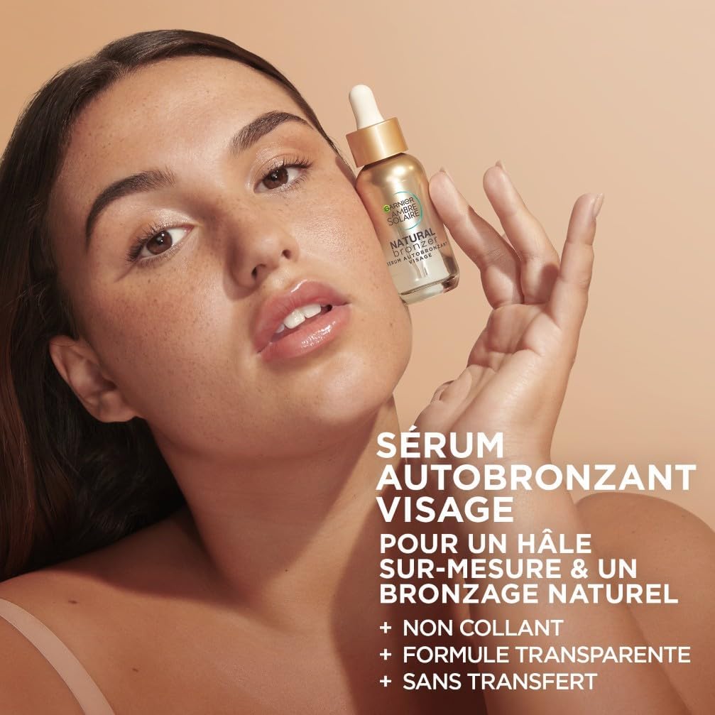 Detalle de Garnier Ambre Solaire Sérum Autobronzant Visage Hydratant – Natural Bronzer 30 ml