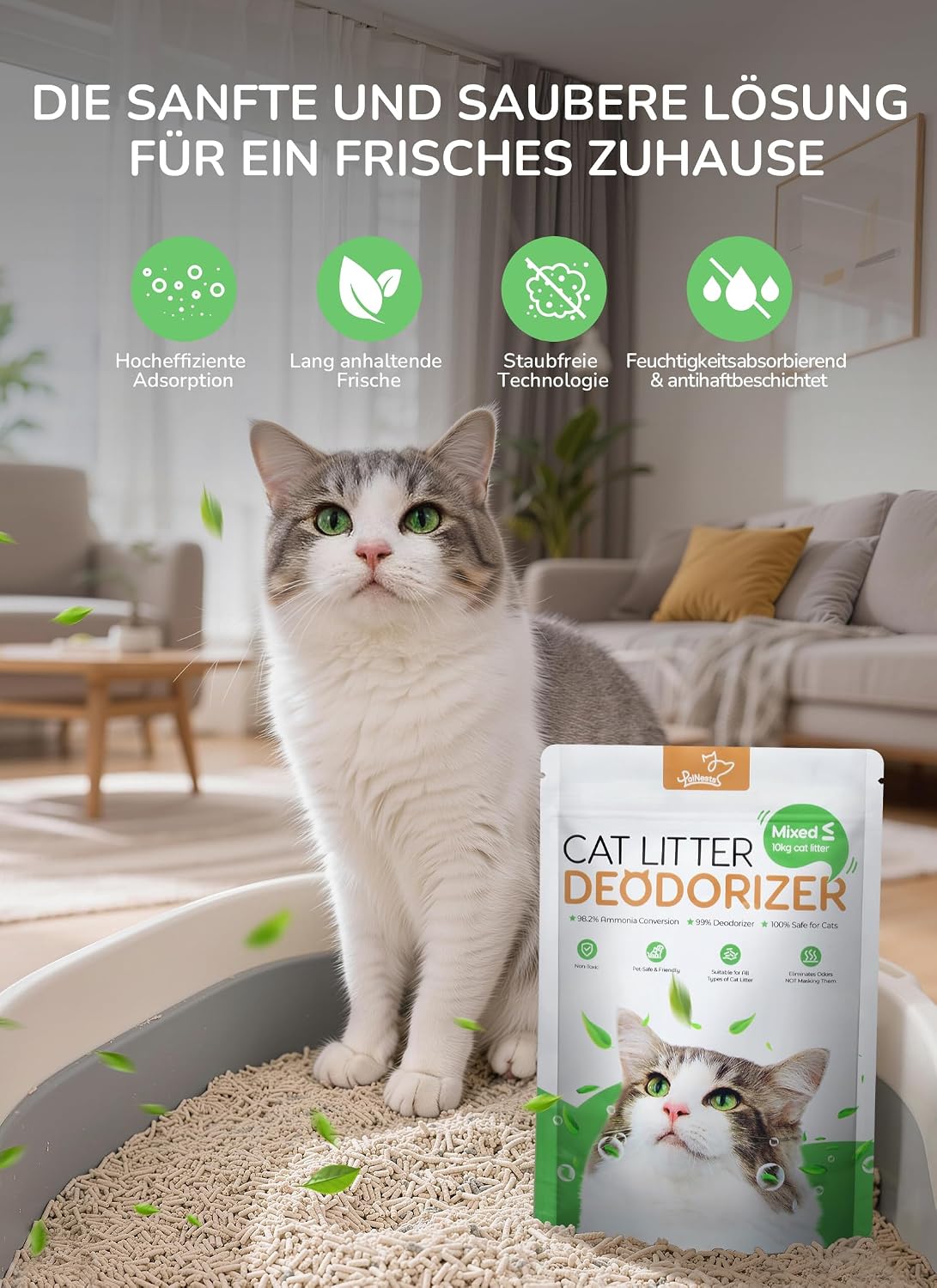 Detalle de PalNests Katzenstreu-Geruchsentferner 3er-Pack