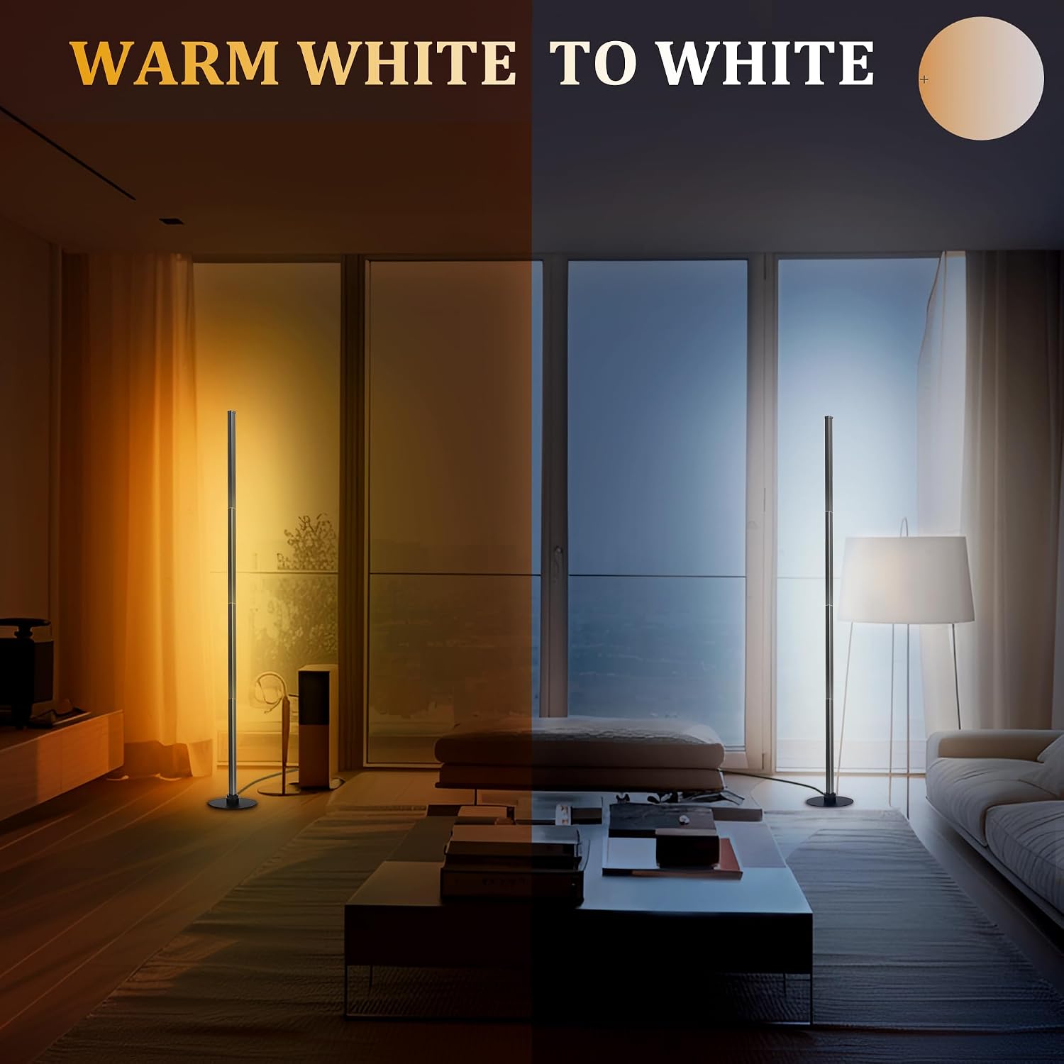 Thumbnail 4 de YOSION LED Modern Metal Floor Lamp: Colour Change, 1.6 m ⌁