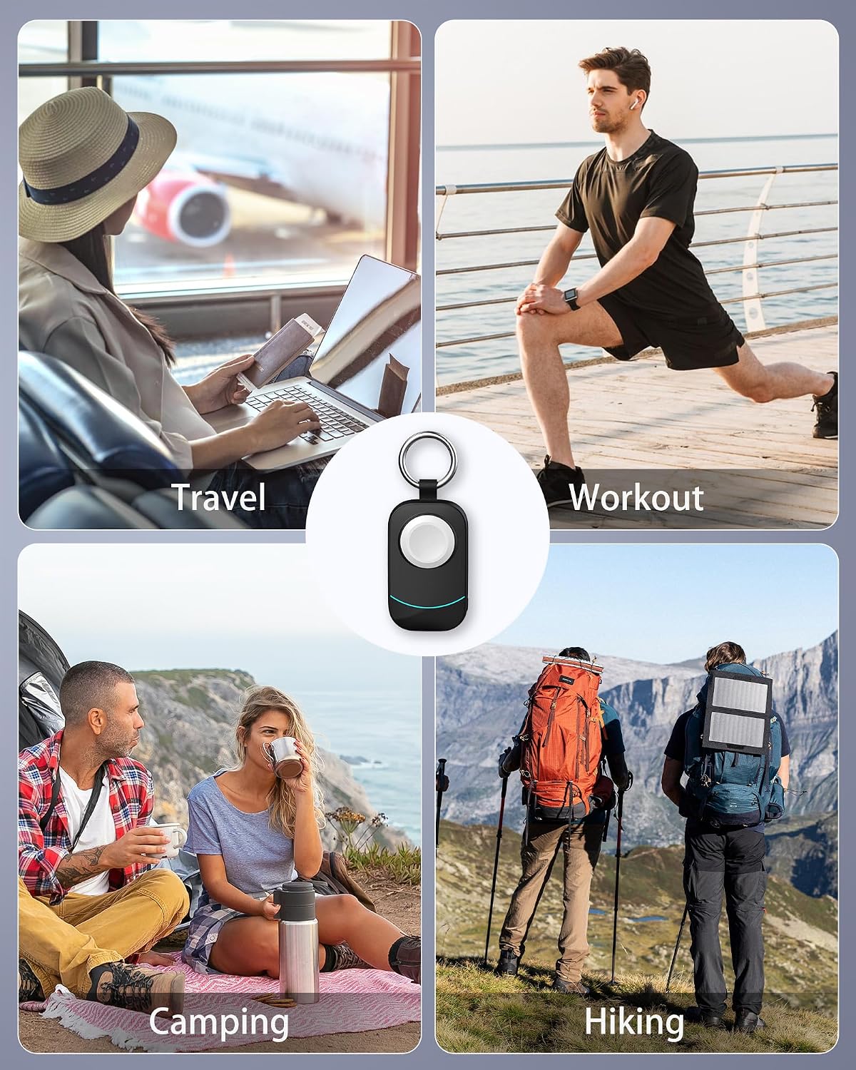 Thumbnail 6 de 2500mAh Portable Charger for Apple Watch by imodomio: Magnetic Wireless Fast Charging with Keyring