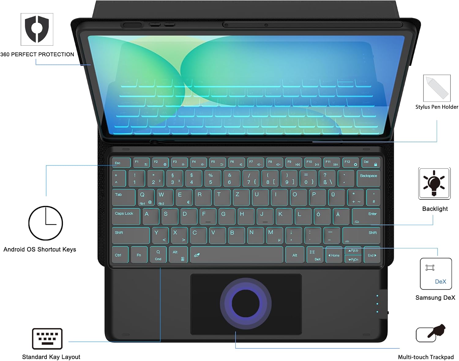 Thumbnail 2 de Samsung Galaxy Tab S10 FE+ Tastaturhülle 13,1 Zoll