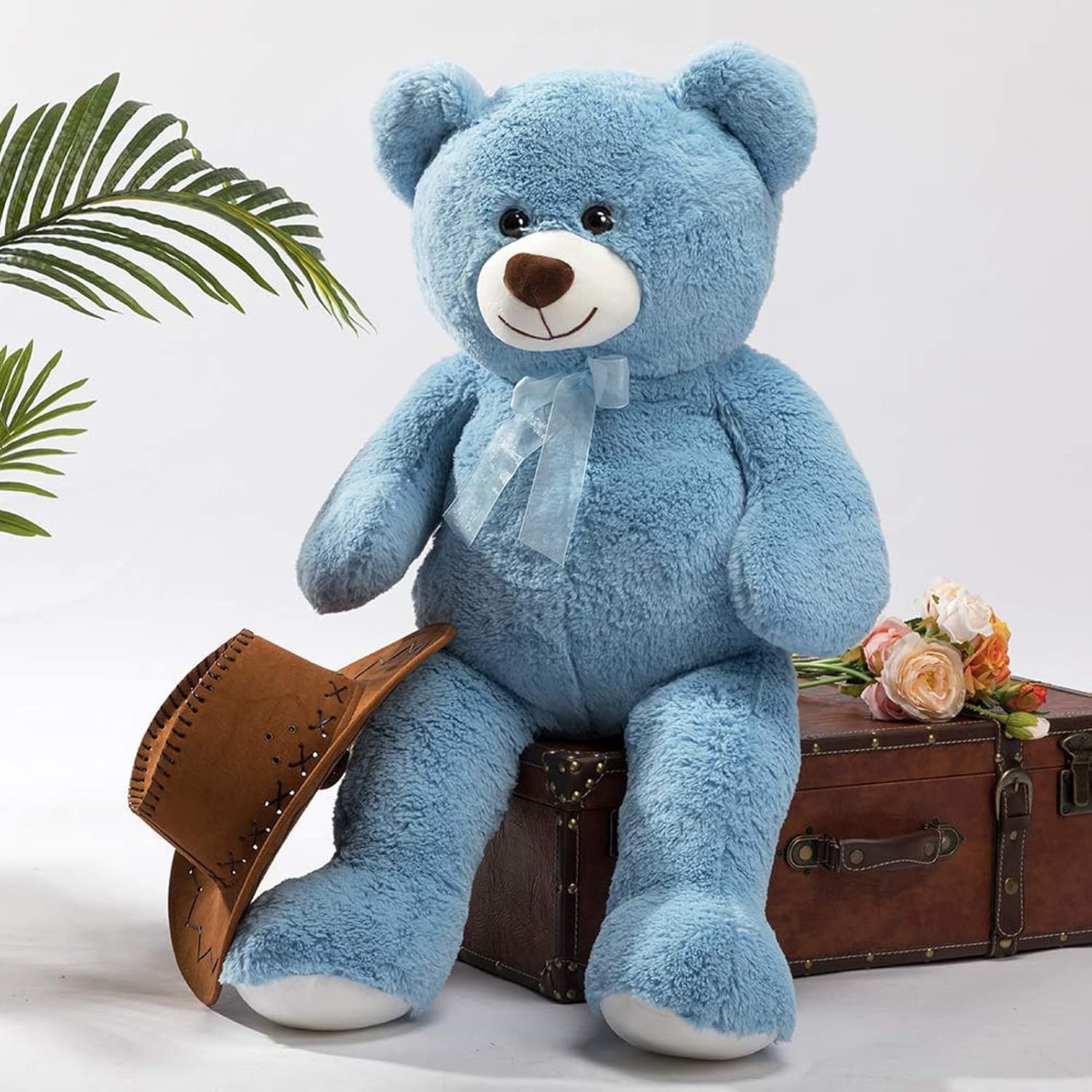 Thumbnail 3 de BEJOY Ours en Peluche Bleu Clair 90 cm – Grand Doudou câlin pour tous les âges