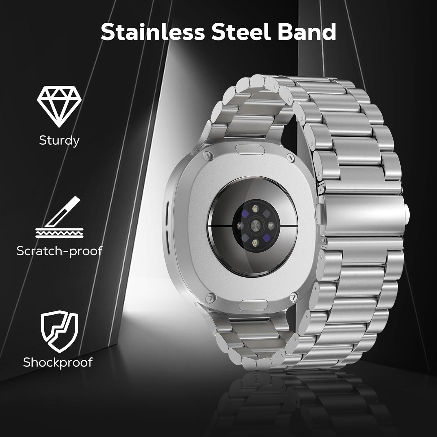 Thumbnail 2 de MoKo metal strap compatible with Samsung Galaxy Watch 8 40mm/44mm & Galaxy Watch 8 Classic 46mm (no-gap stainless steel band)