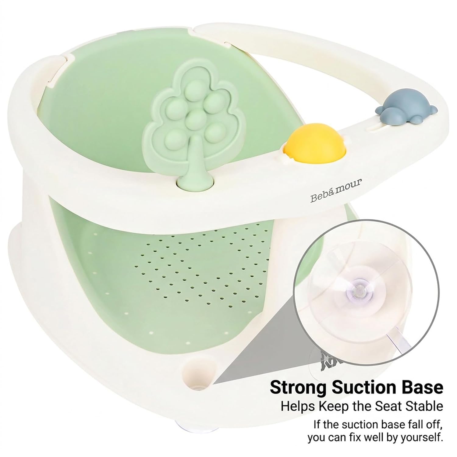 Detalle 2 de Bebamour Baby Badesitz 6 Monate+ – Rundum-Ergonomie, rutschfest & sicher baden