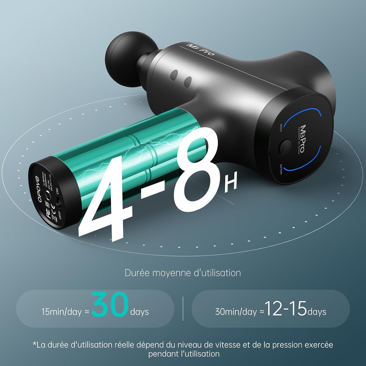 Detalle 2 de OPOVE M3 Pro 2 Pistolet de Massage 2500 RPM