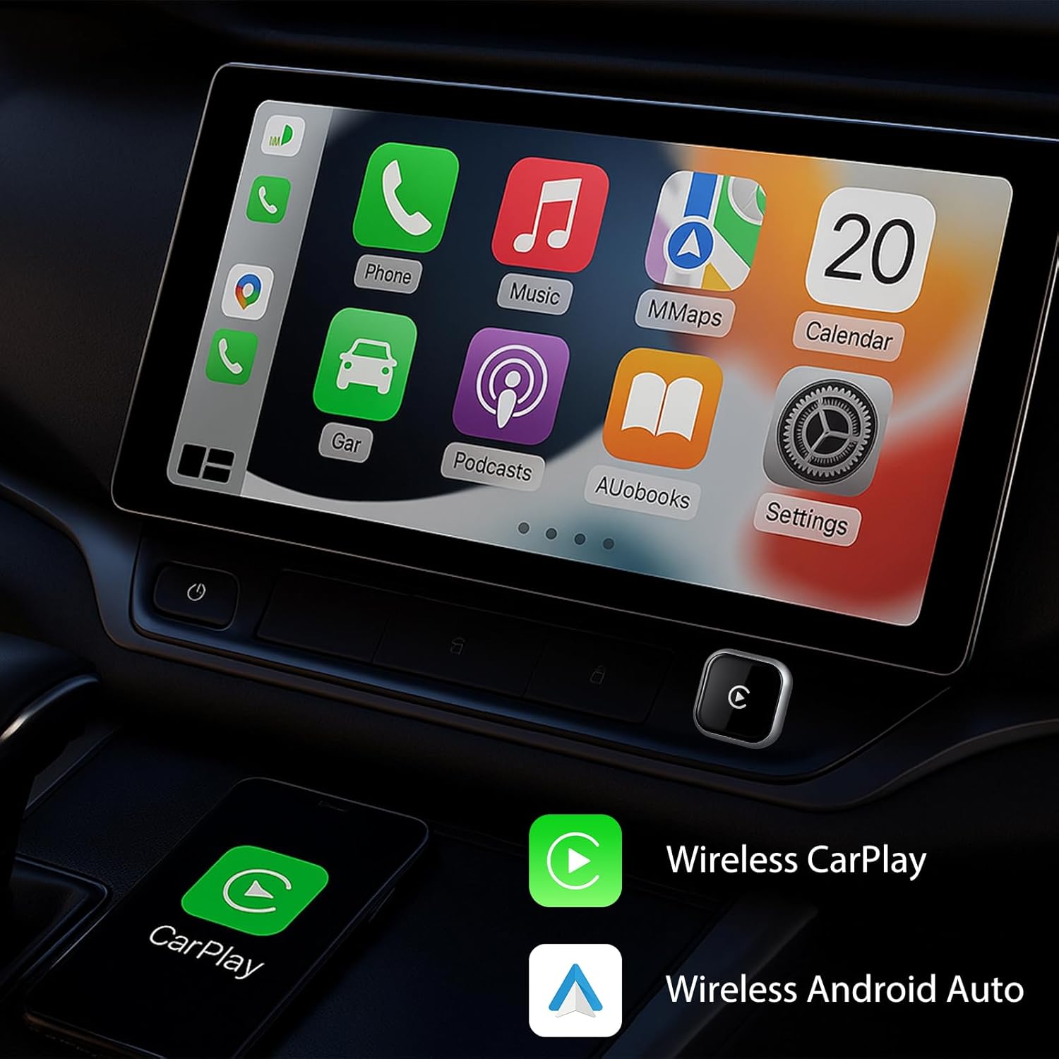 Thumbnail 2 de Sunweyer CarPlay wireless a forma di T: adattatore cablato-to-wireless plug & play per auto con cablaggio di fabbrica