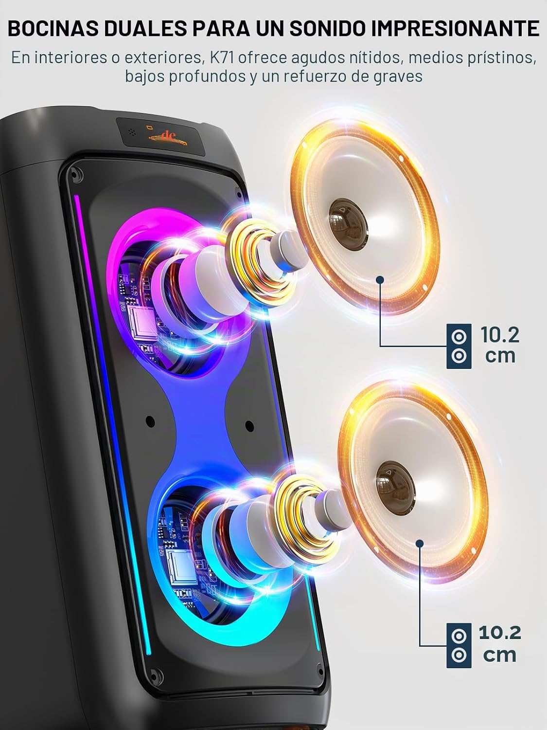 Thumbnail 2 de Máquina de Karaoke JAPOUCA: Altavoz Bluetooth 2 en 1 con 2 micrófonos inalámbricos