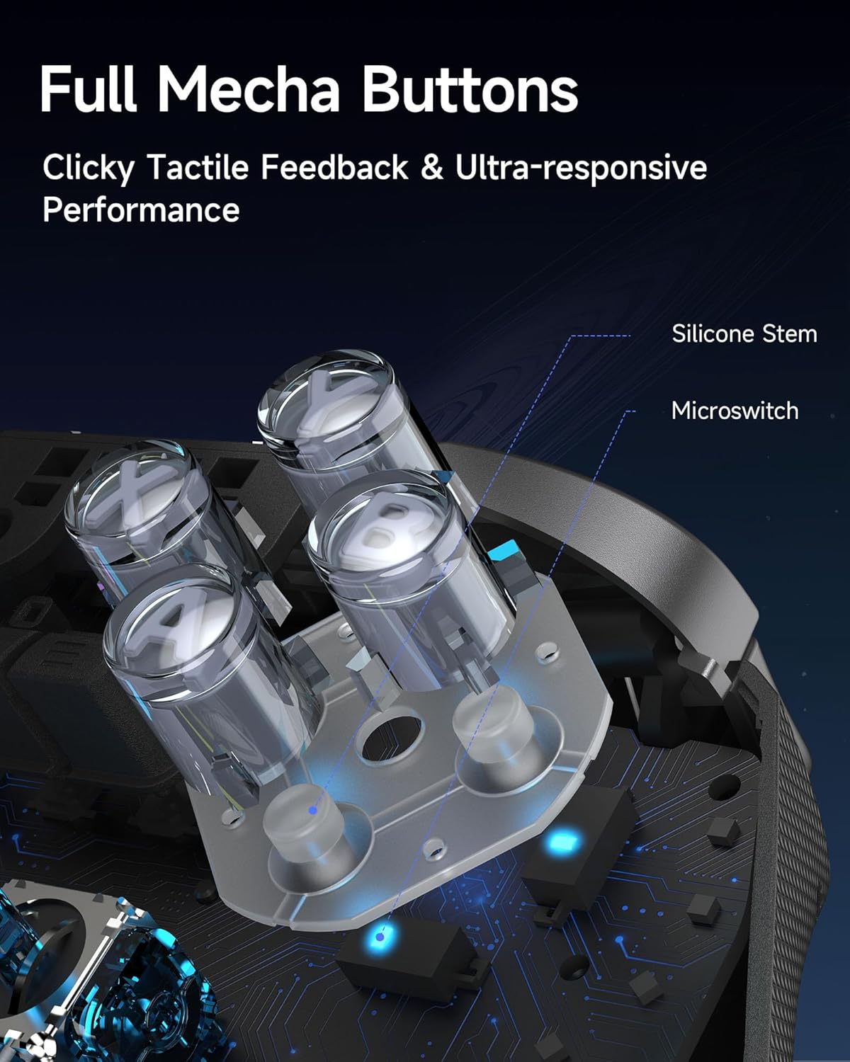 Thumbnail 4 de EasySMX Wireless Game Controller D10 TMR Anti-Drift (1000Hz, RGB, Mechanical) with Charging Dock