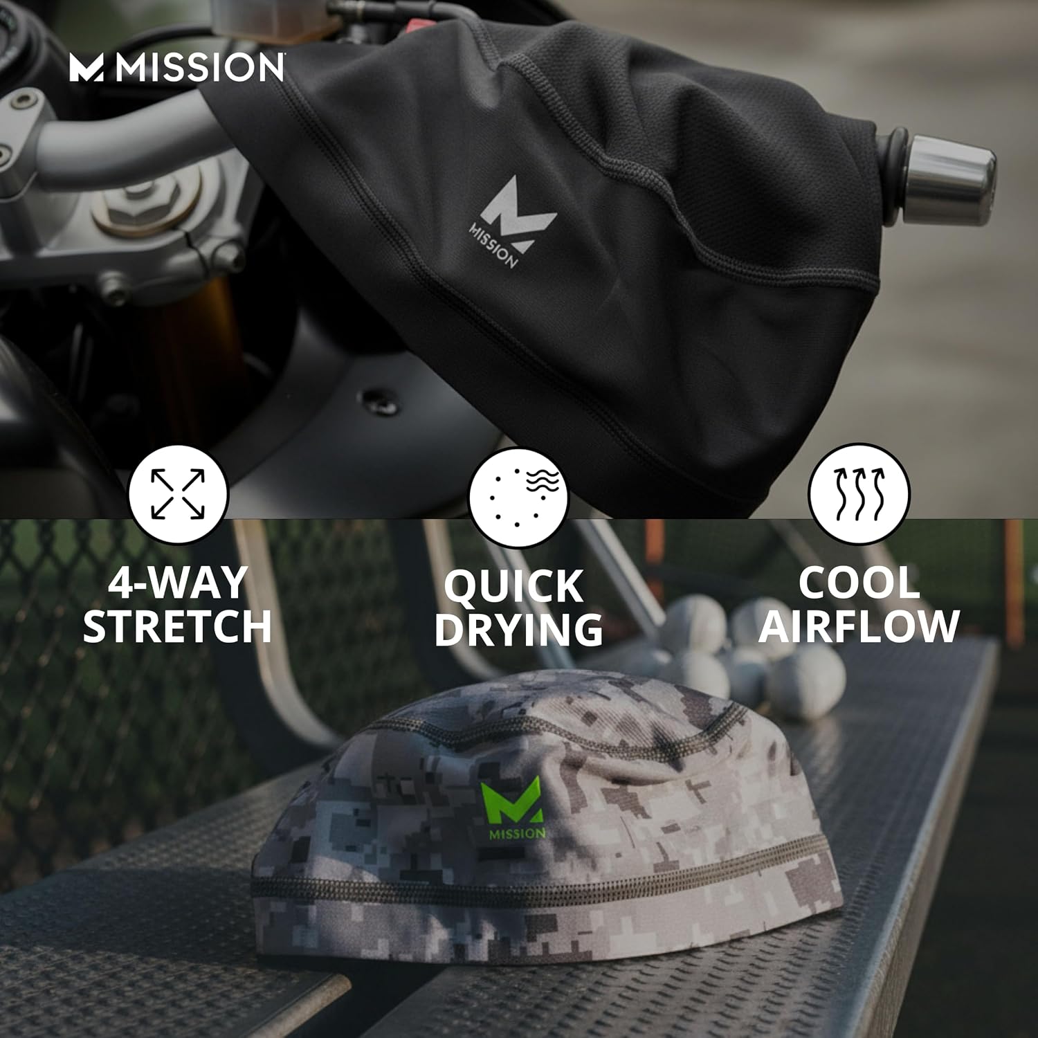 Detalle 2 de MISSION Cooling Helmet Liner: Lightweight, Breathable, and UPF 50 Sun Protection