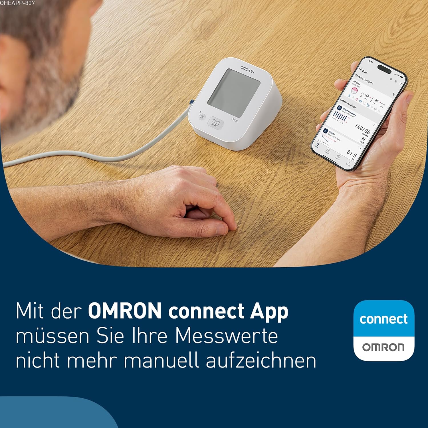 Thumbnail 2 de OMRON X2+ Connect Oberarm-Blutdruckmessgerät 22–42 cm 🩺