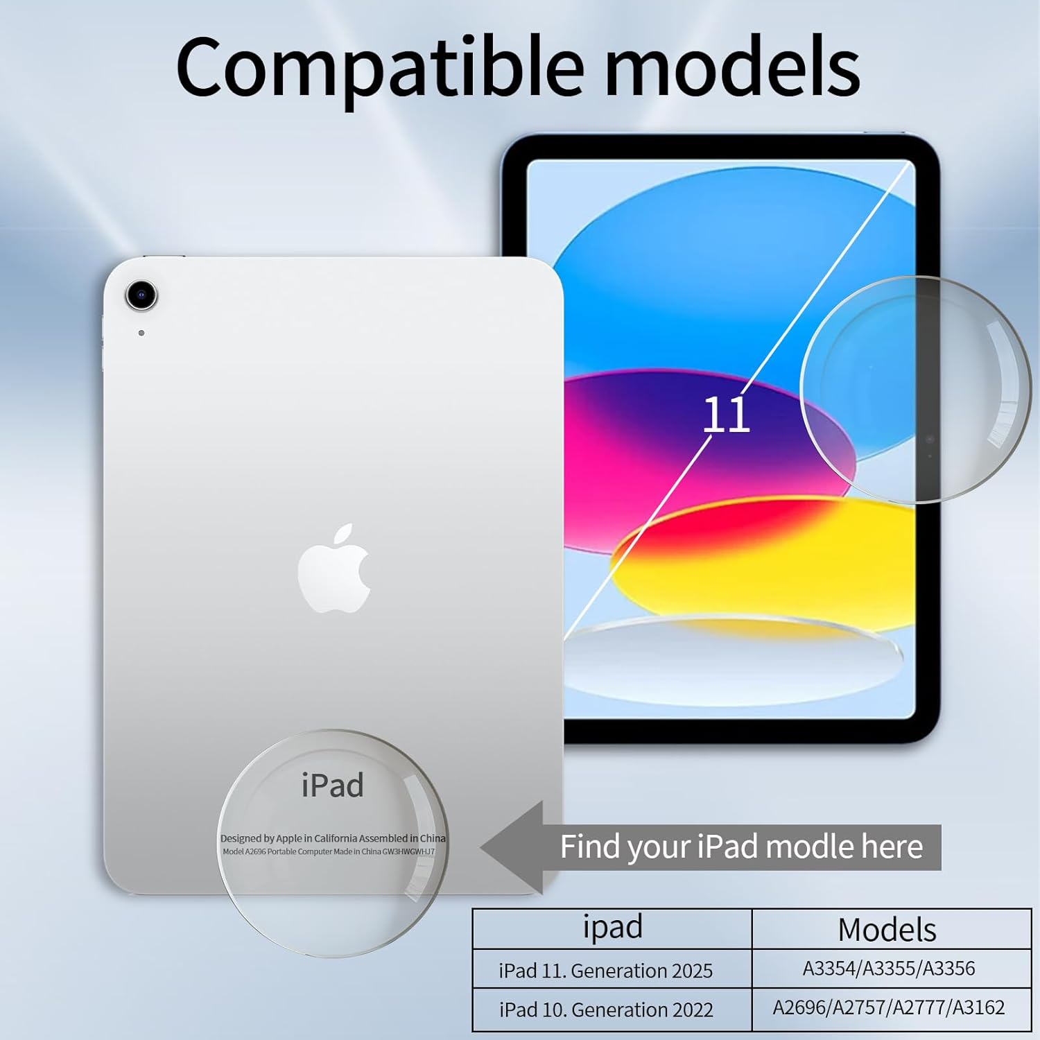 Thumbnail 1 de ZOYU Tastatur Hülle für iPad (A16) 11 Zoll / 10,9 Zoll – Nachtgrün mit abnehmbarer Bluetooth-Tastatur