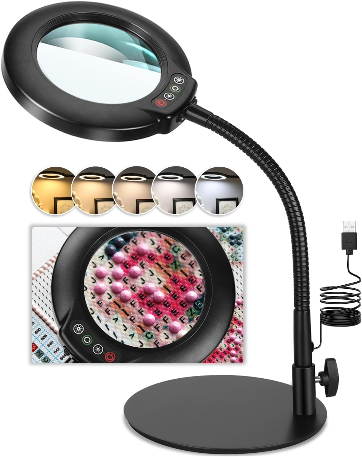 Detalle de Veemagni 10X Lupe mit Licht 4,3 Zoll