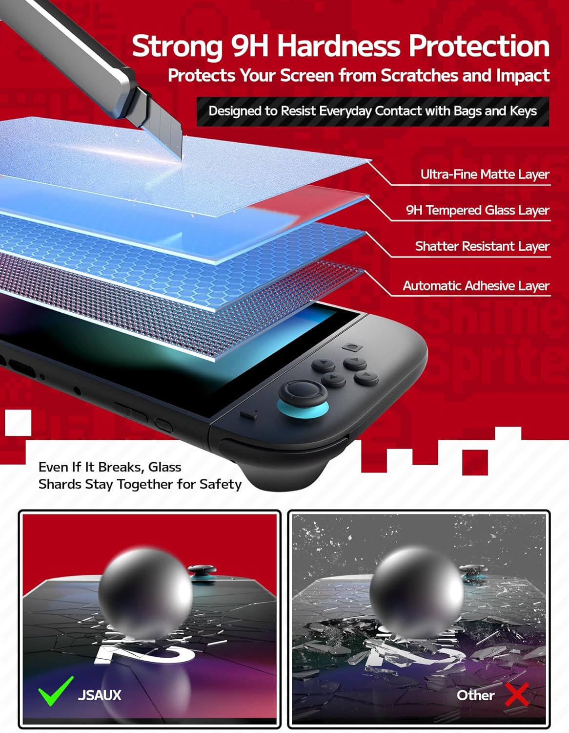 Thumbnail 4 de JSAUX Verre trempé 0,3 mm pour Switch 2