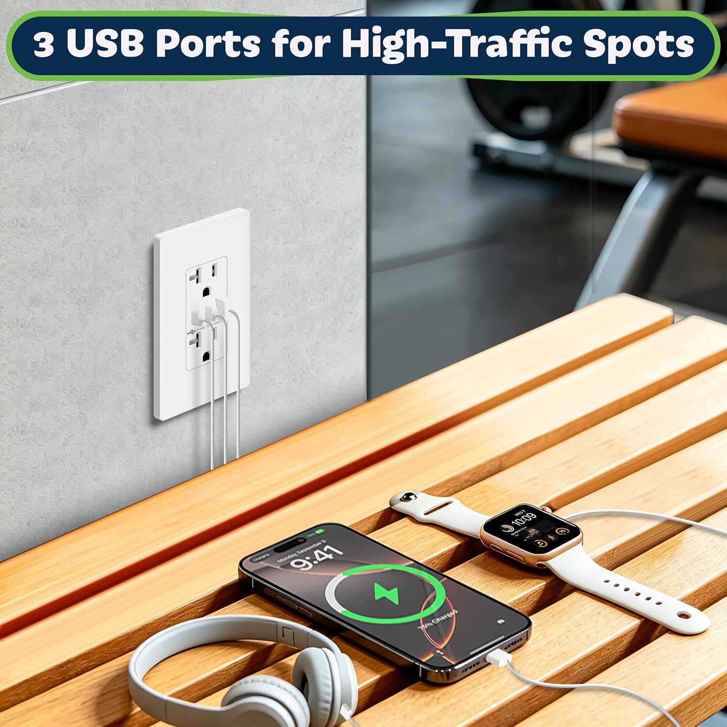 Thumbnail 2 de TOPGREENER TU22042AC2 21W USB Outlet