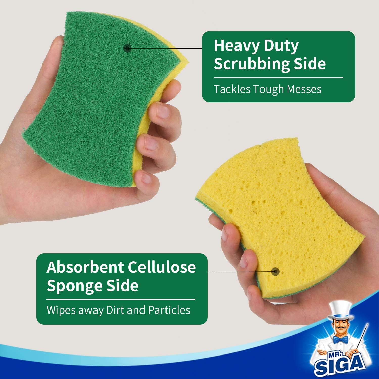 Thumbnail 4 de MR.SIGA Heavy Duty Cellulose Scrub Sponge