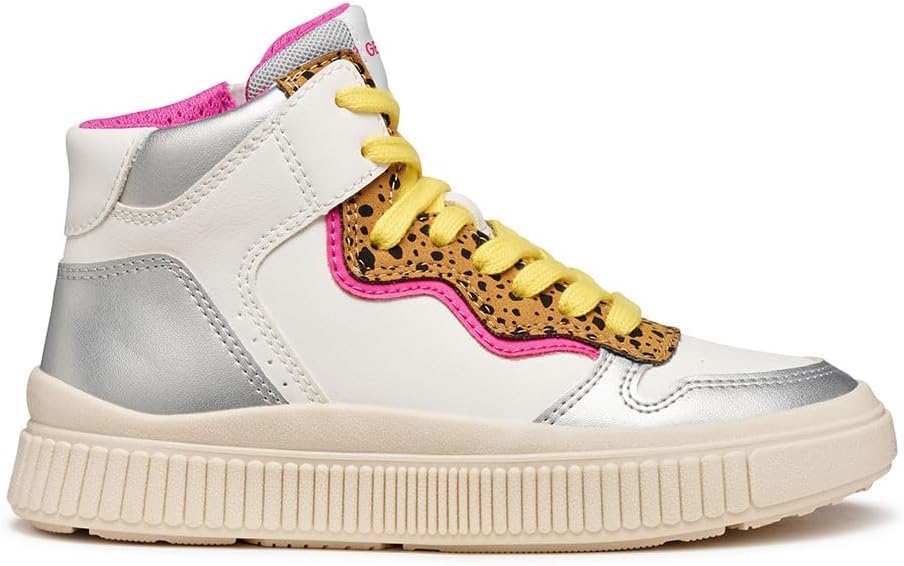 Detalle de Geox J Laquinny Girl Sneakers – Bianco/Fucsia, 28 EU