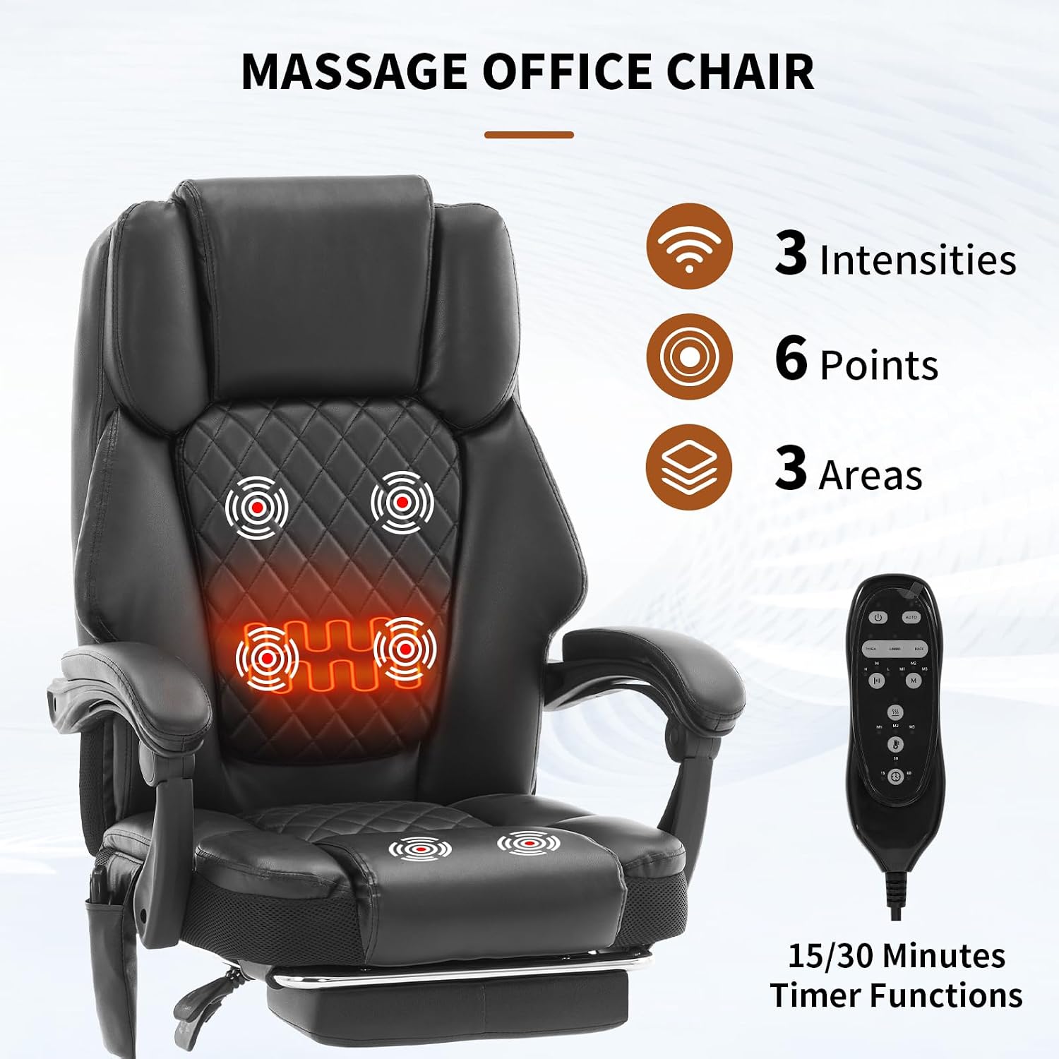 Detalle de Zuacs Massage Office Chair, 400 lb Capacity