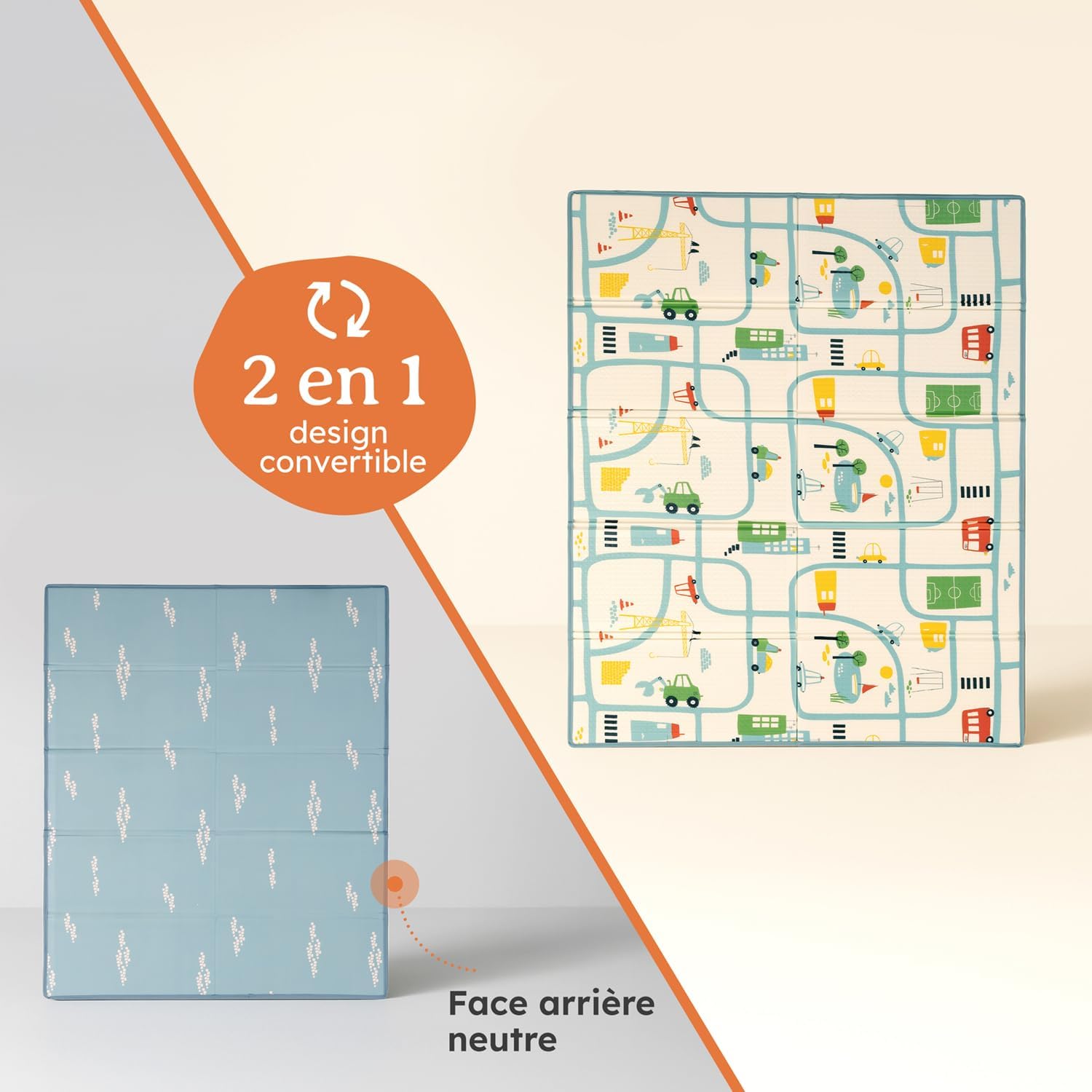 Thumbnail 6 de Laleni Tapis d’éveil bébé pliable et imperméable 150 × 180 × 1 cm – motif urbain