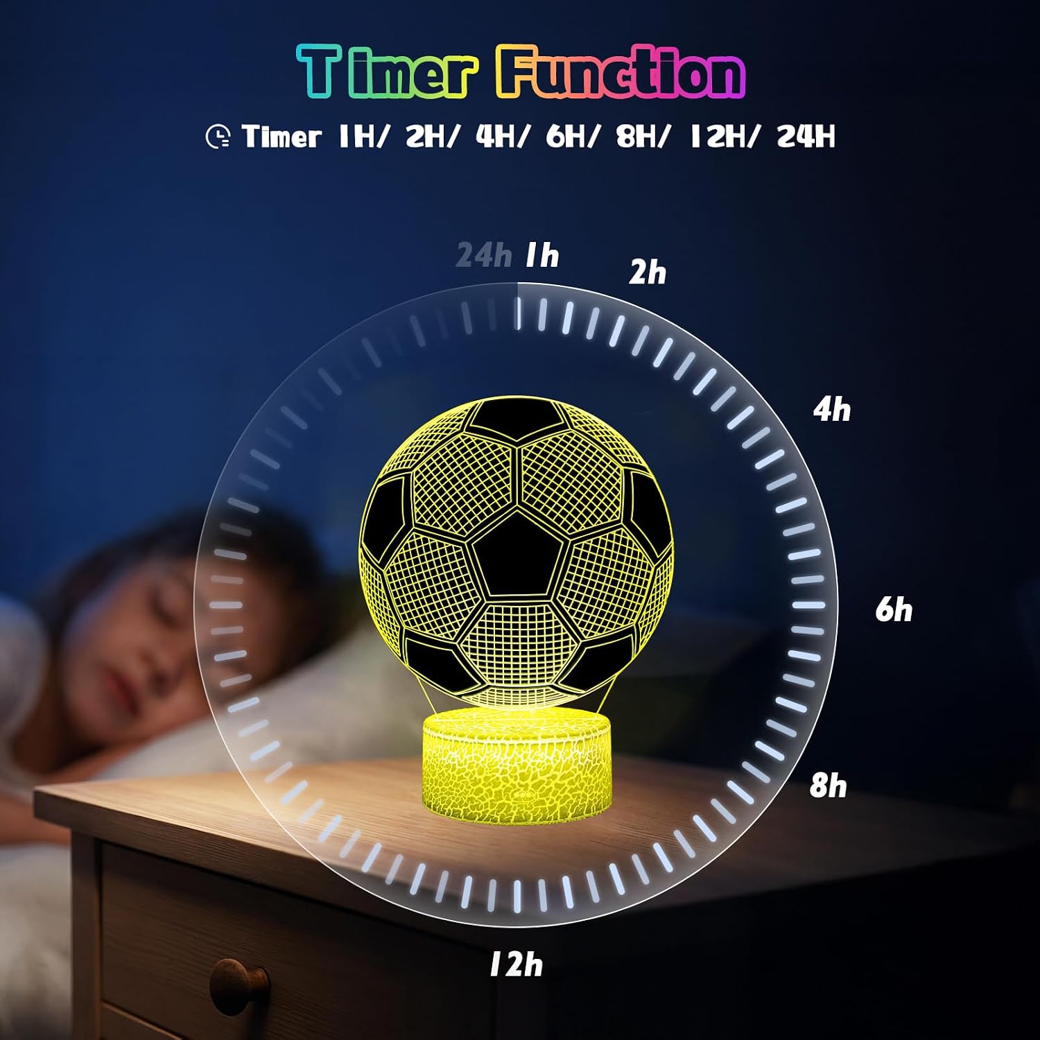 Thumbnail 2 de Football Gifts for Boys – Ronaldo Lamp (2 Patterns) 3D LED Night Light