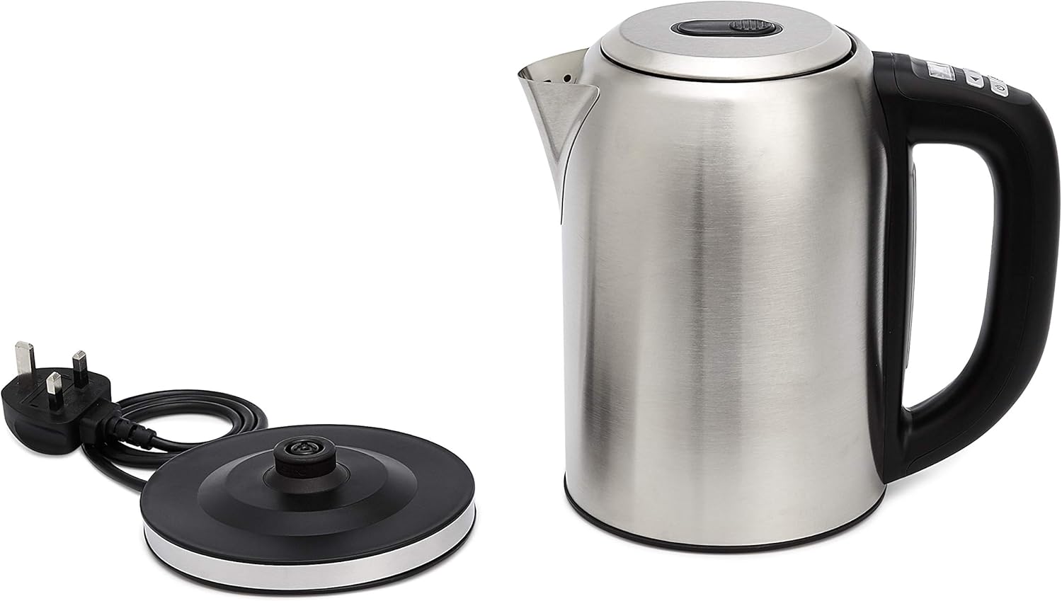 Detalle de Amazon Basics Stainless Steel Kettle with Digital Display (1.7 L) with Strix Controller