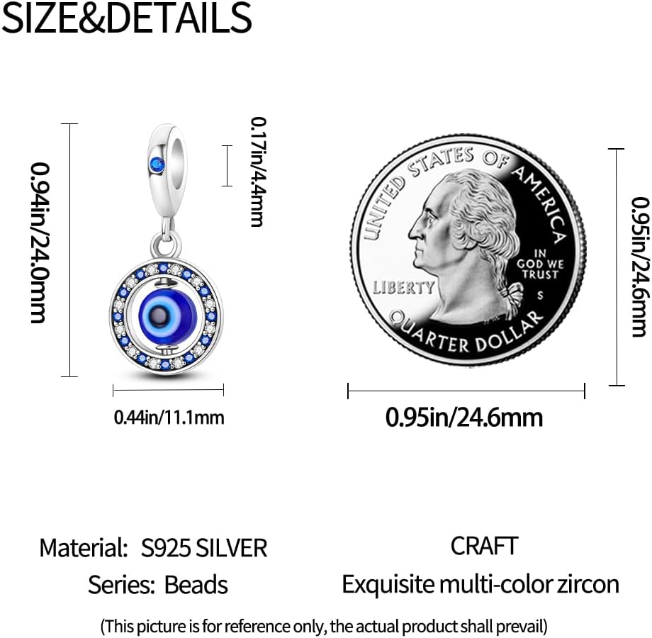 Detalle 1 de KUNSIR 925 Sterling Silver Charms for European Bracelets 💎