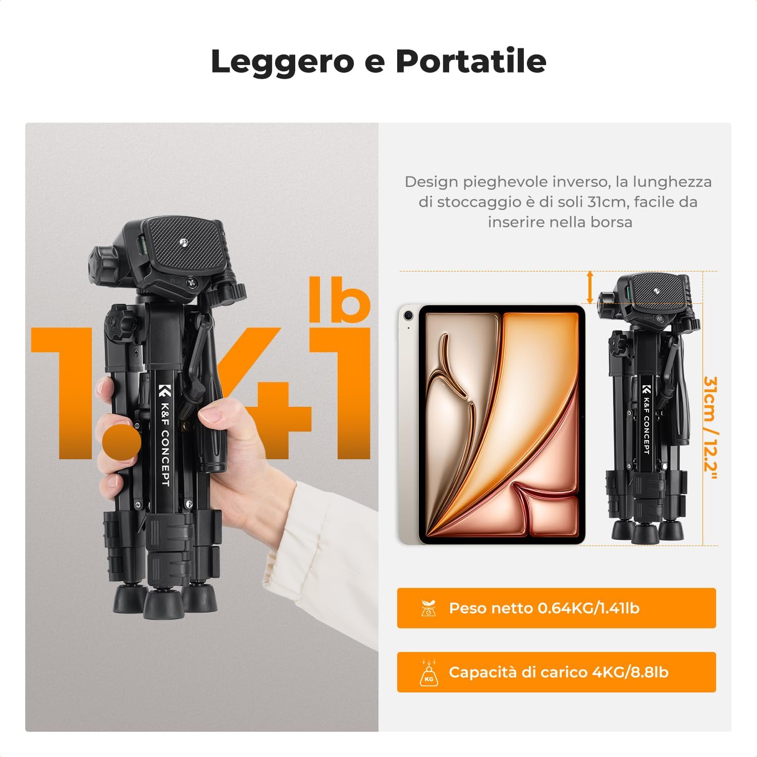 Thumbnail 4 de K&F CONCEPT Mini Treppiede per Fotocamera S233A0: compatto, stabile e versatile