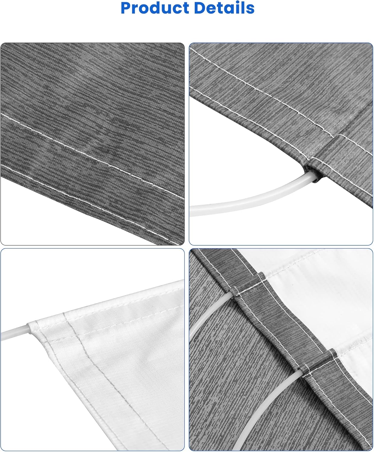 Detalle de Xenjum RV Awning Fabric Replacement, 18.5oz Heavy-Duty Vinyl (Gray Fade, 17' with Fabric 16'2")