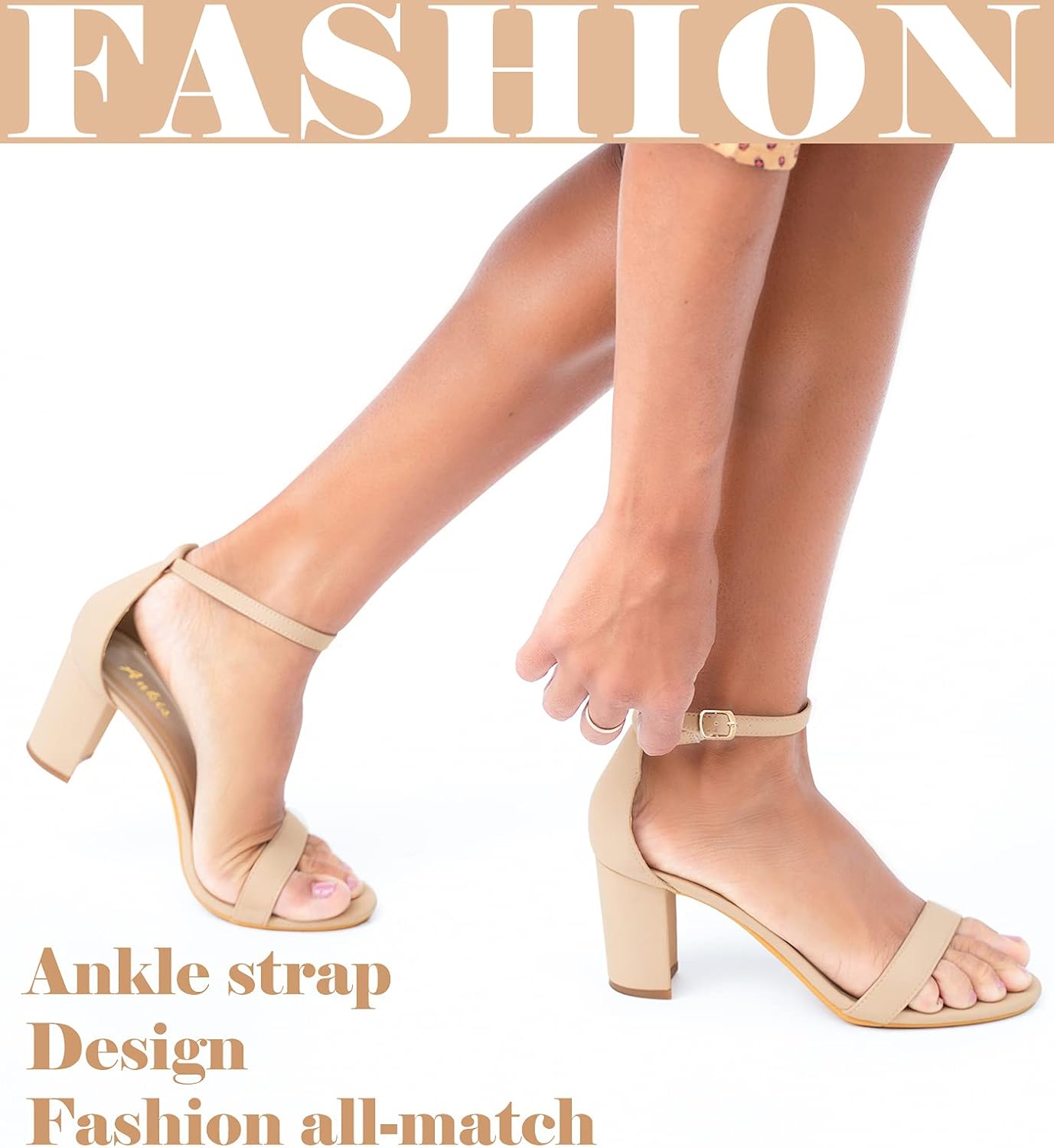 Thumbnail 6 de Ankis Women’s Open-Toe Ankle Strap Chunky Heels (2.75-inch) with Platform