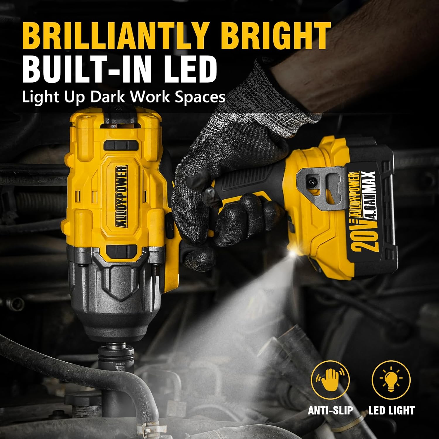 Thumbnail 4 de ALLOYPOWER Cordless Brushless Impact Wrench 1475 ft-lbs