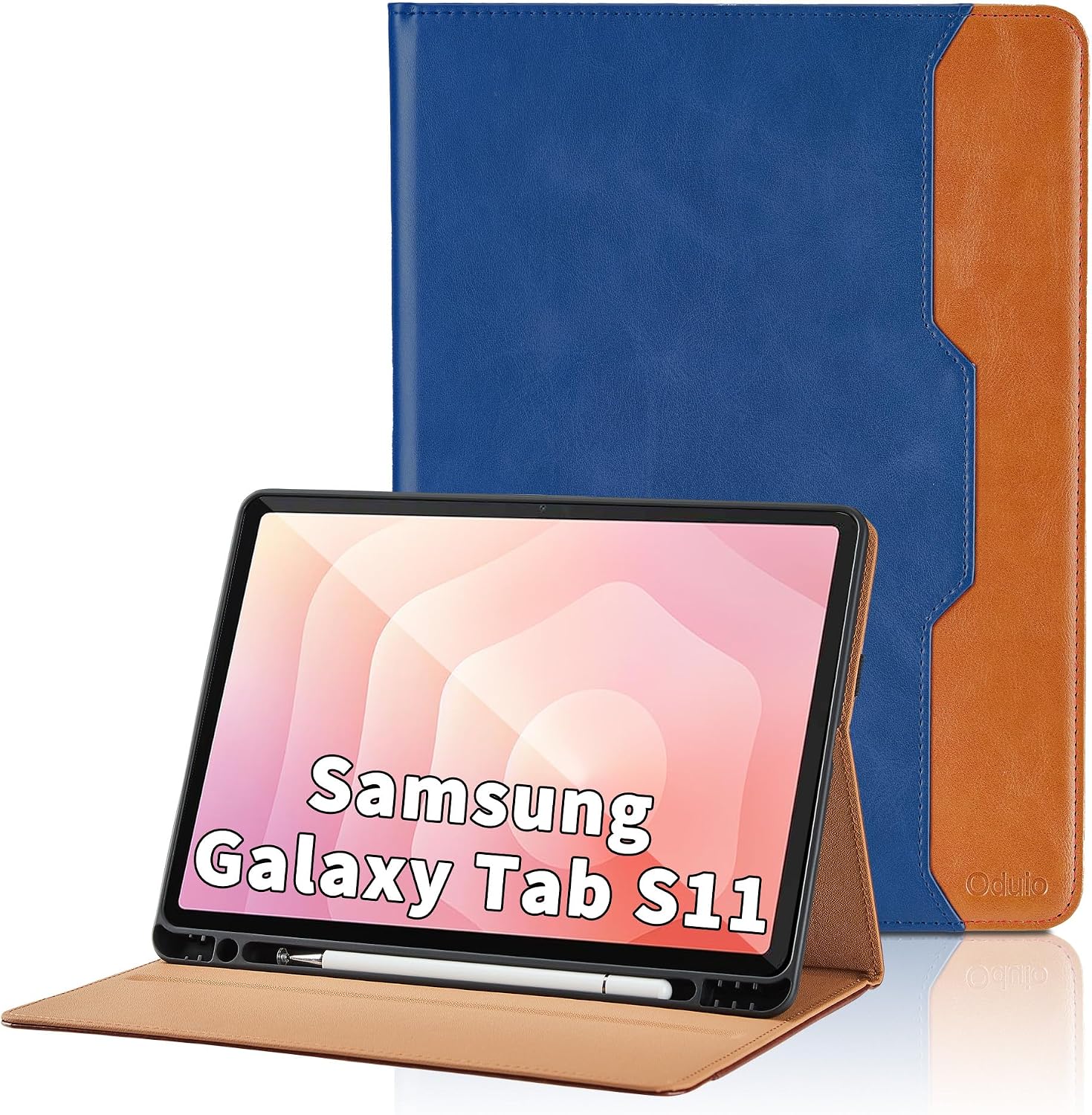 Detalle de Hülle für Samsung Galaxy Tab S11 11 Zoll SM-X736B – PU Leder Schutzhülle mit Tasche, Stifthalter und Standfunktion (Blau)