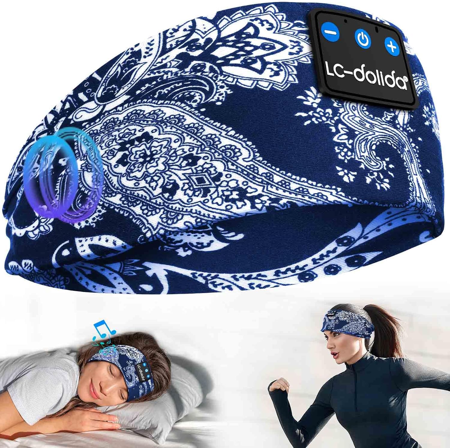 Detalle de LC-dolida LC001 Bluetooth 5.4 Sleep Headband Headphones with Mic
