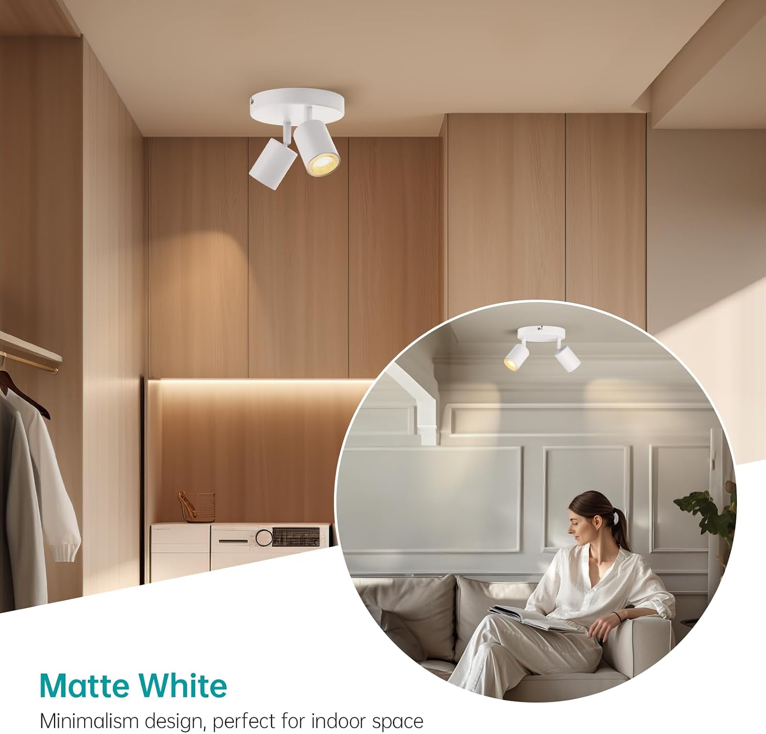 Detalle de LED Deckenleuchte 4 flammig mit GU10