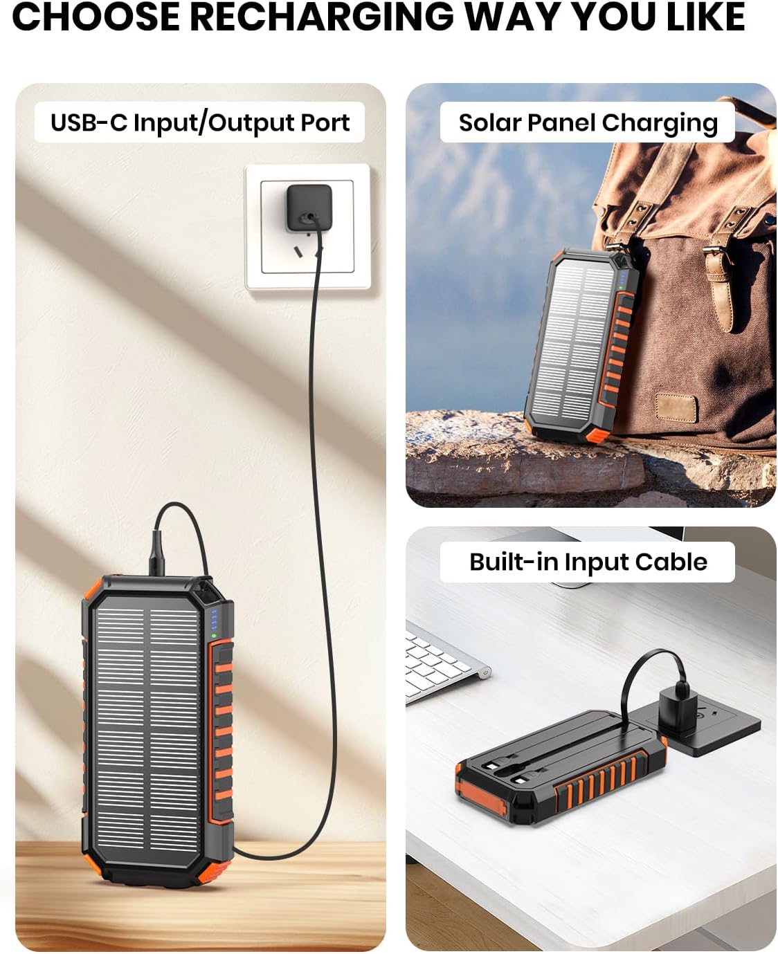 Thumbnail 5 de Hiluckey solar power bank 20000mAh charger