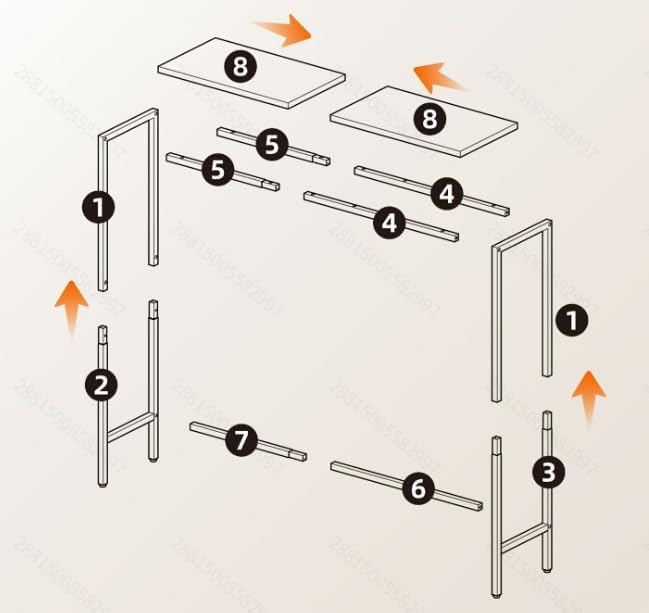 Detalle de HOOBRO EBF75XG01 consoletafel 75 cm, smal metaal en rustiek bruin
