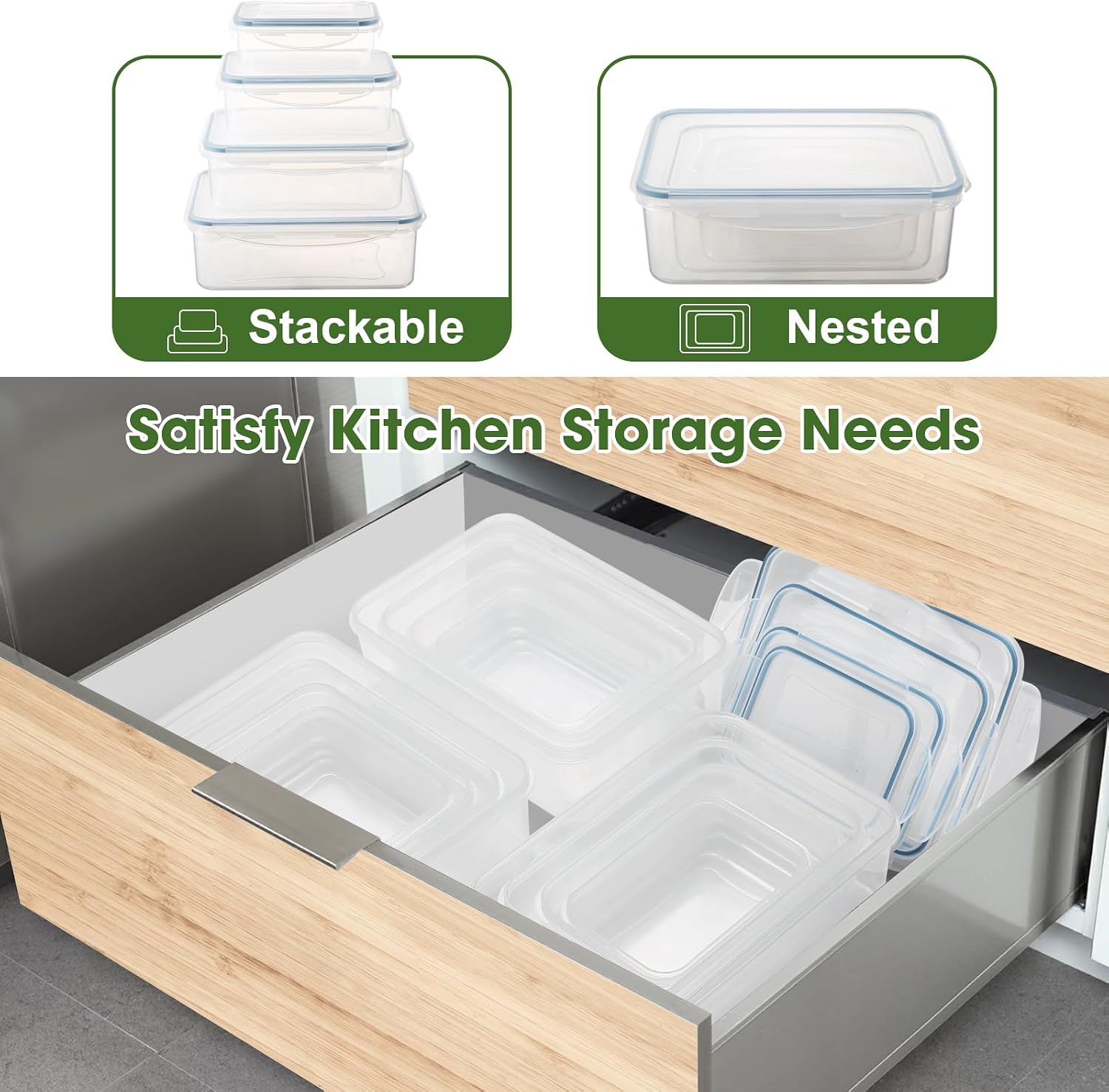 Thumbnail 4 de YASHE Food Storage Containers 8-piece set 1.5L