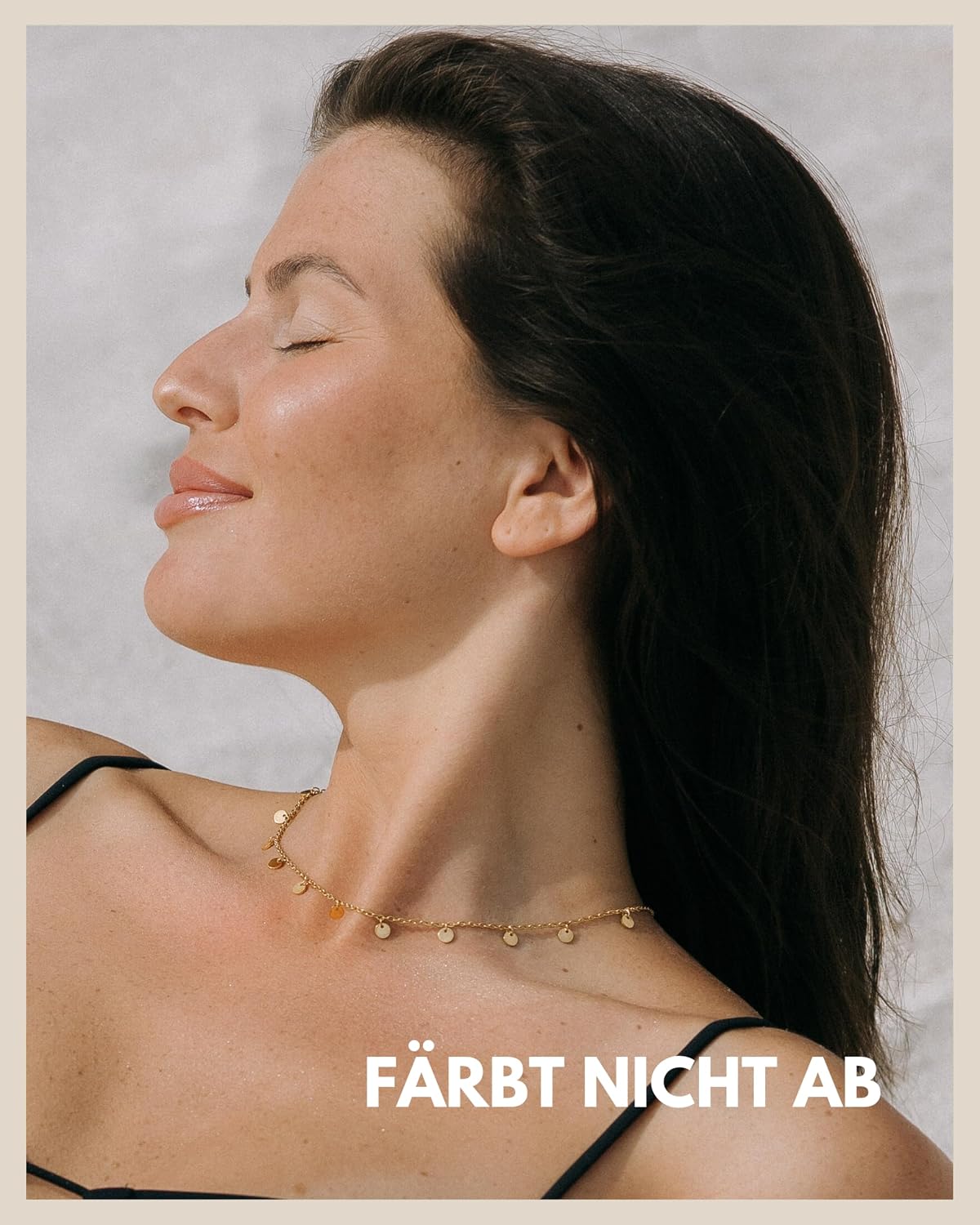 Detalle de GD GOOD.designs Kette mit Coin Plättchen – wasserfeste Boho-Halskette mit 11 runden Anhängern