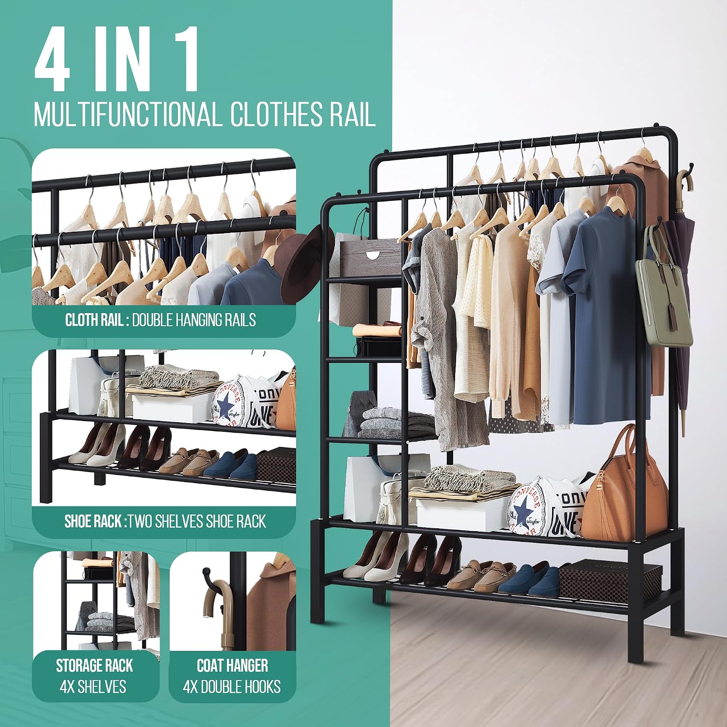 Detalle 2 de Klass heavy duty clothes rail 120kg