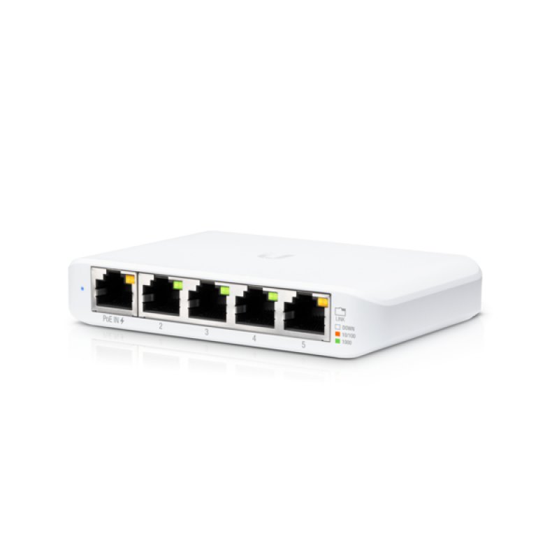Detalle 2 de Ubiquiti USW-Flex-Mini: Switch gestionado de 5 puertos Gigabit con PoE (1 puerto PoE)