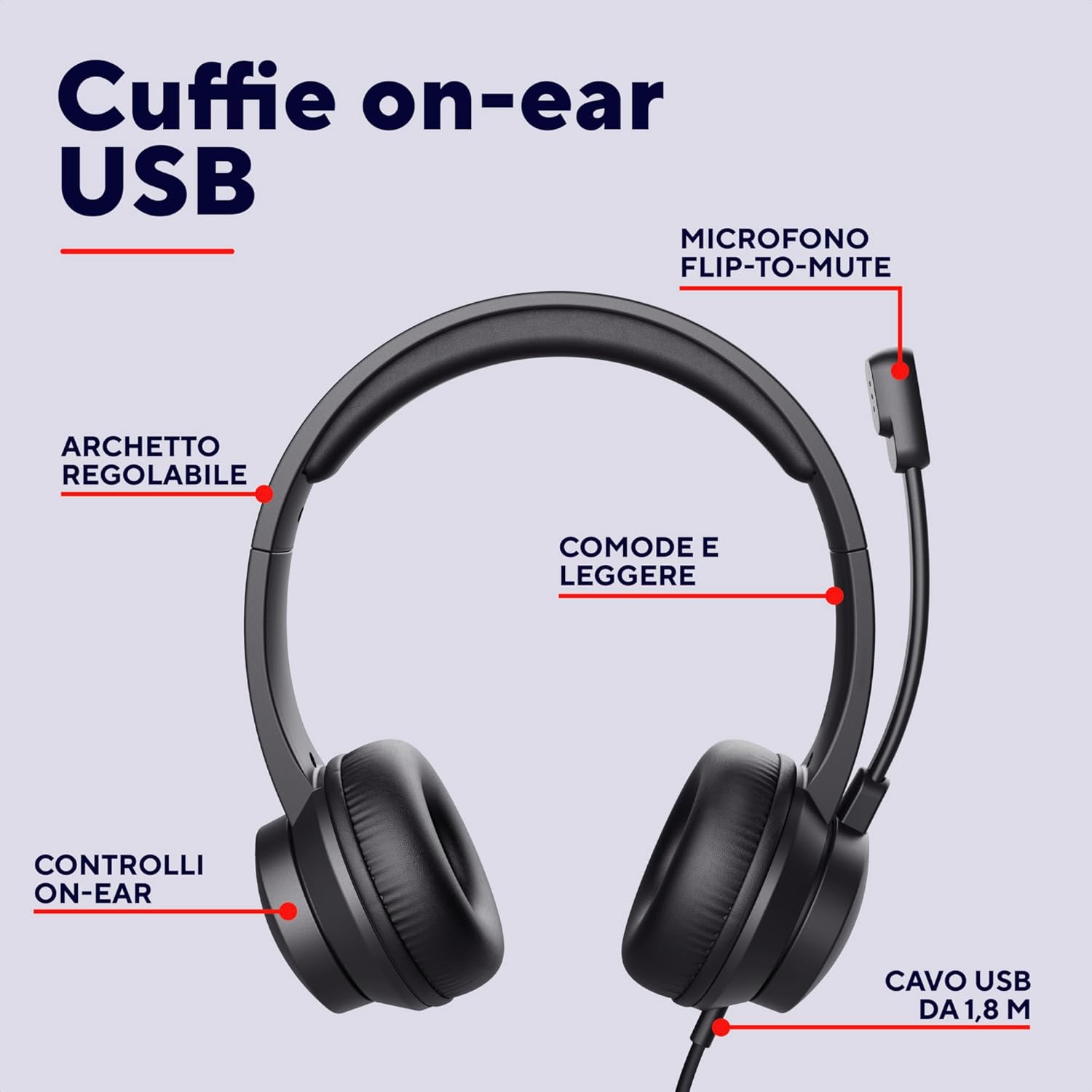 Thumbnail 1 de Trust Roha II cuffie USB 1,8 m