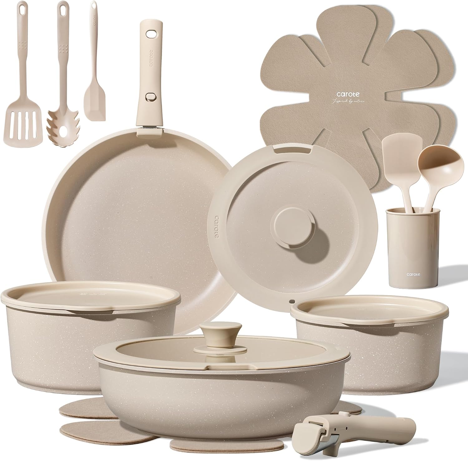 Detalle de CAROTE 19-Piece Nonstick Pots and Pans Set