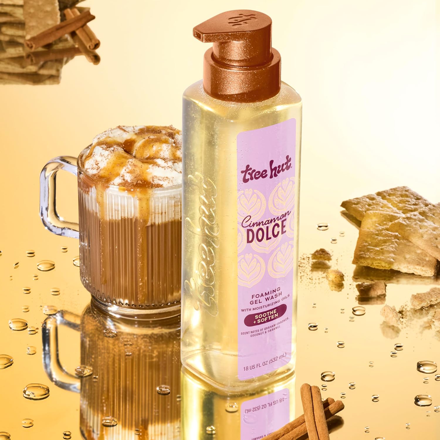 Detalle de Tree Hut Cinnamon Dolce Foaming Gel Body Wash