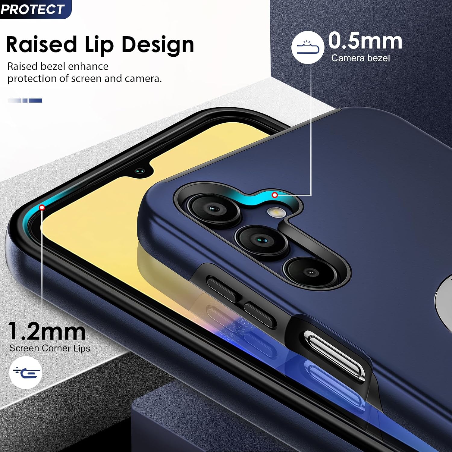 Detalle de LeYi Galaxy A15 Case with Ring Stand