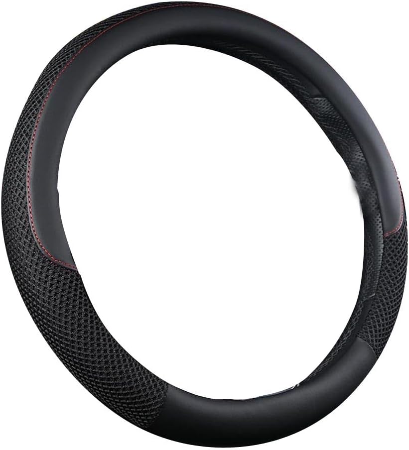 Thumbnail 1 de ISTN unisex anti-slip ice silk steering wheel cover (black) – breathable, waterproof microfibre leather