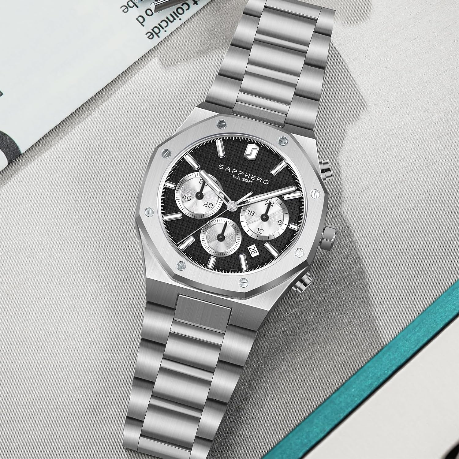Thumbnail 2 de SAPPHERO Montre Homme Octogonale 50m
