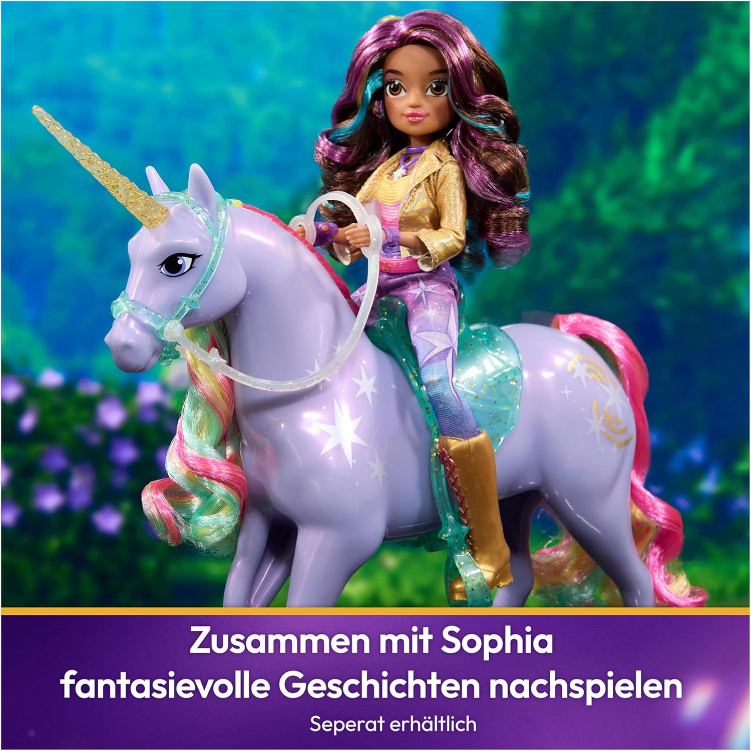 Thumbnail 4 de Unicorn Academy Einhorn Wildstar (28 cm) von Sophia – Original-Einhorn mit abnehmbarem Zaumzeug & Sattel, Geschenk ab 4 Jahren