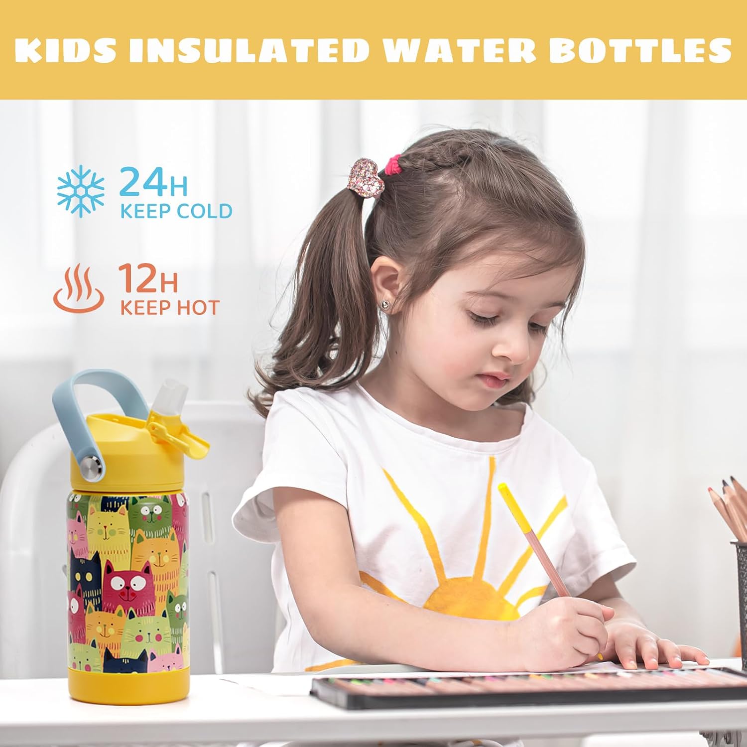 Detalle 2 de Kids insulated water bottle 12 oz