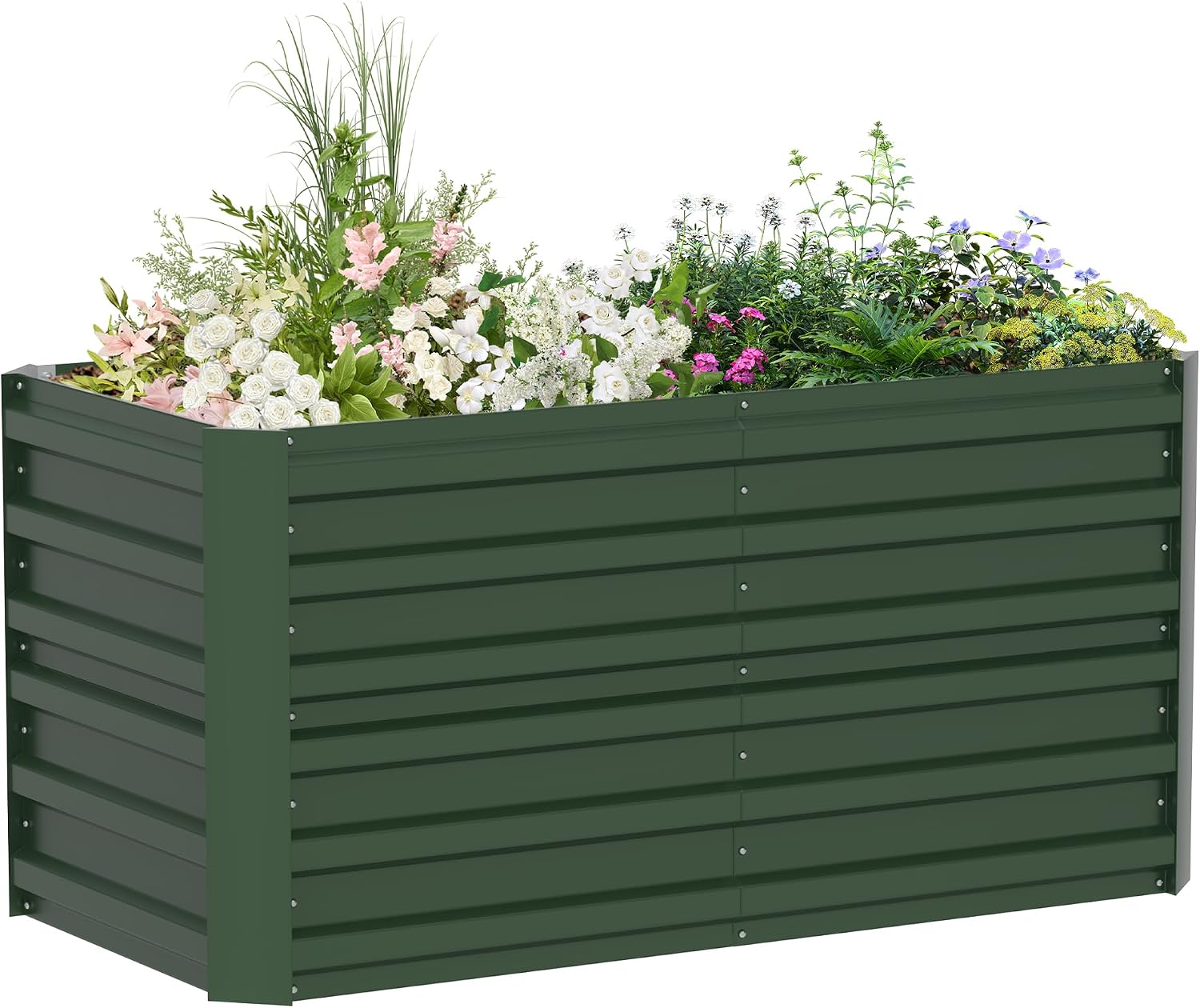Detalle de LZQ 975 L Raised Bed, Galvanised Steel, 180 x 90 x 58 cm, Green